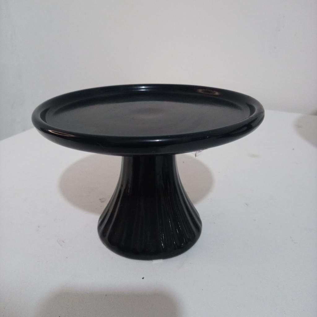 Bandeja  Ceramica Preto P - Mary Decor Festas & Locações