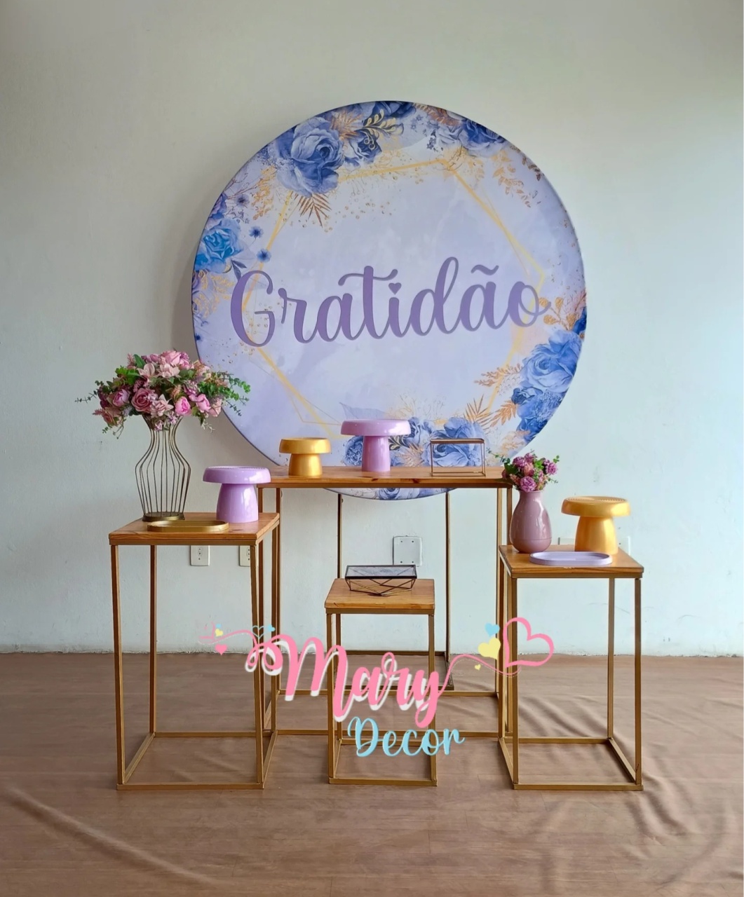  Gratidão Lilas  Kit Festa Em Casa  - Mary Decor Festas & Locações