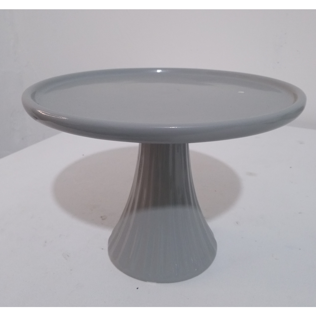 Bandeja  Ceramica Cinza  M - Mary Decor Festas & Locações