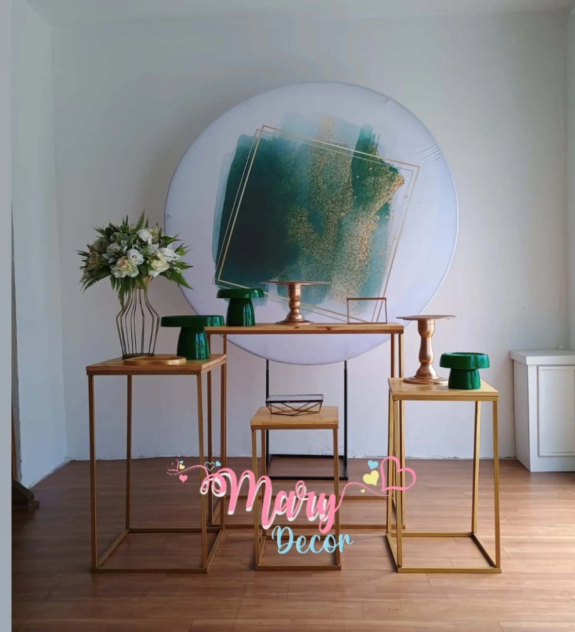 Verde Dourado Kit Festa Em Casa Adulto  - Mary Decor Festas & Locações