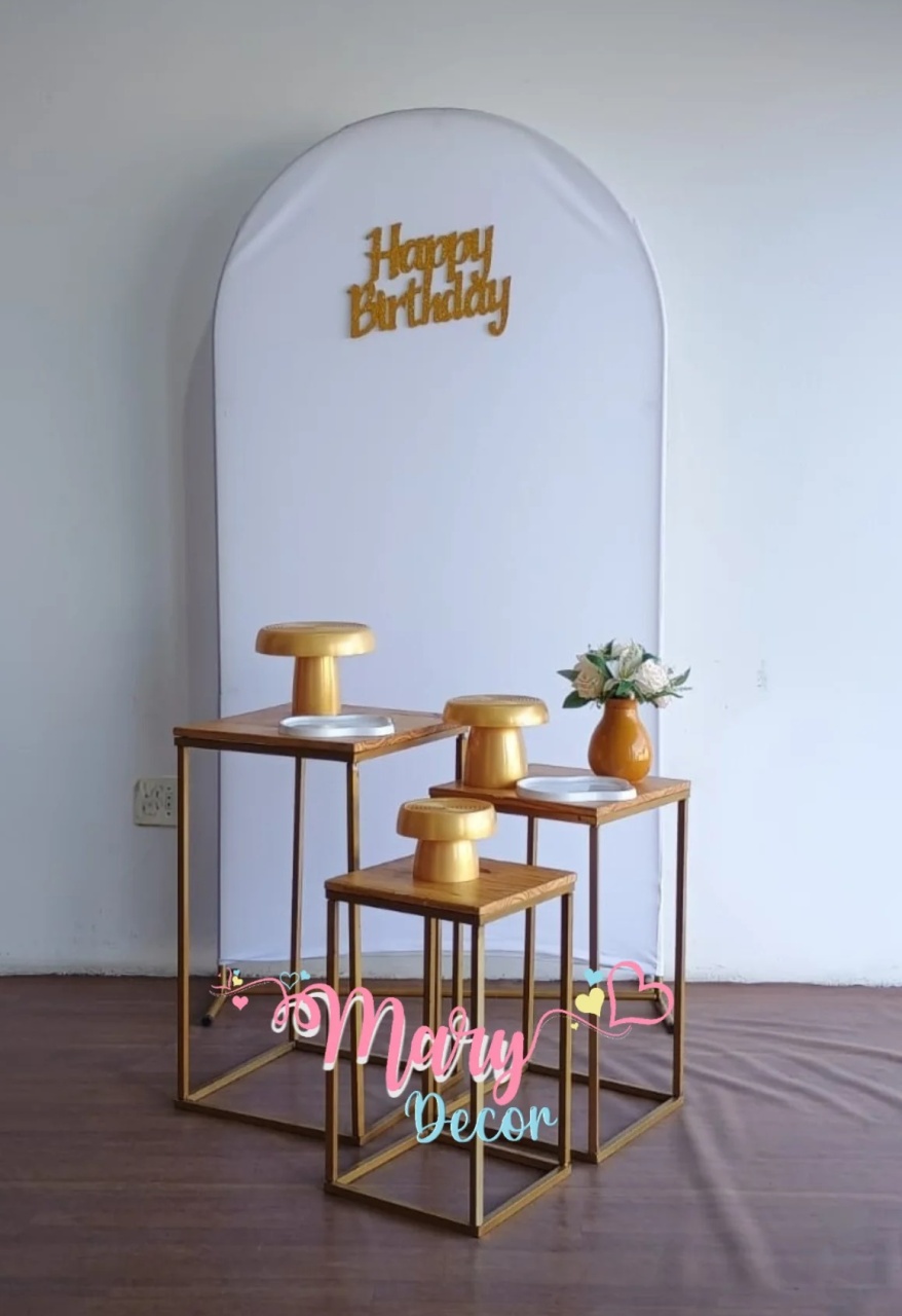 Kit Meu Dia Branco E Dourado  - Mary Decor Festas & Locações