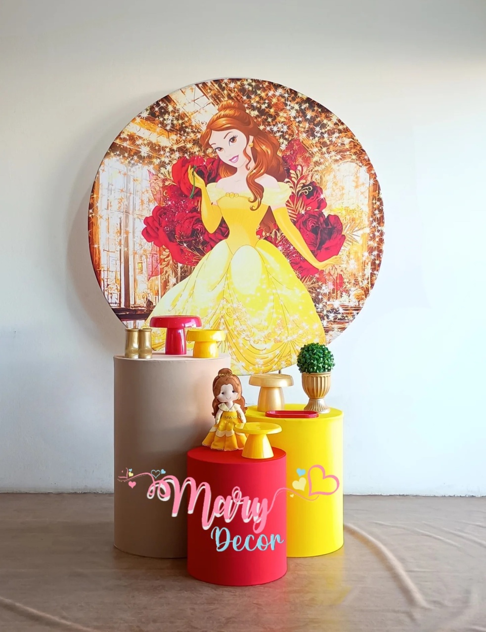 Princesa Bela Kit Basico - Mary Decor Festas & Locações