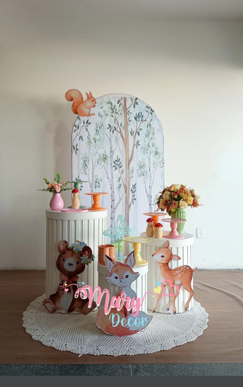 Kit Bosque Celebre Baby Luxo   - Mary Decor Festas & Locações