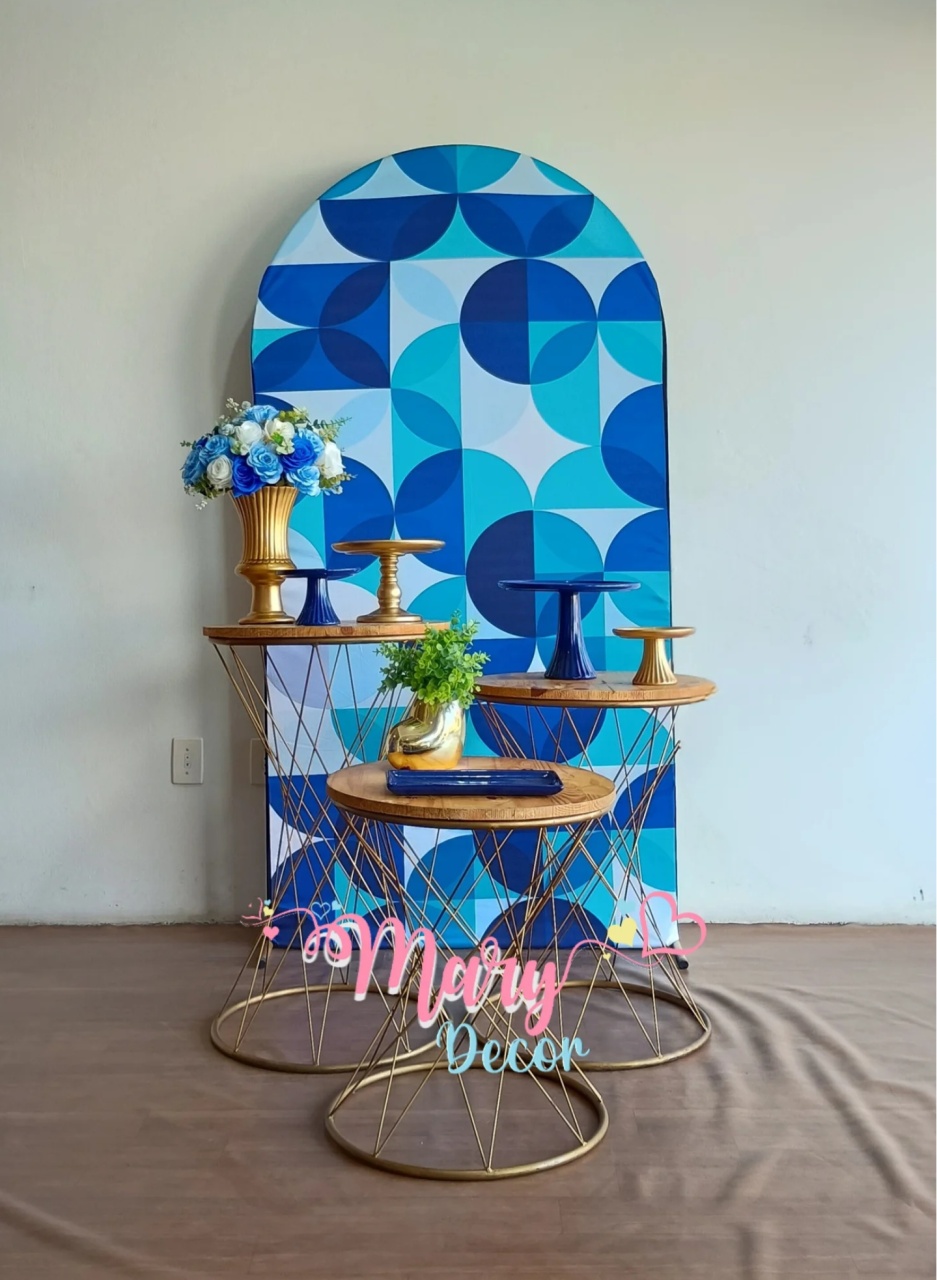 Geométrico Azul Kit Celebre 02 - Mary Decor Festas & Locações
