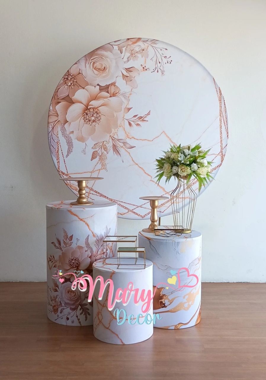 Floral Dourado E Branco Só Um. Bolinho Adulto  - Mary Decor Festas & Locações
