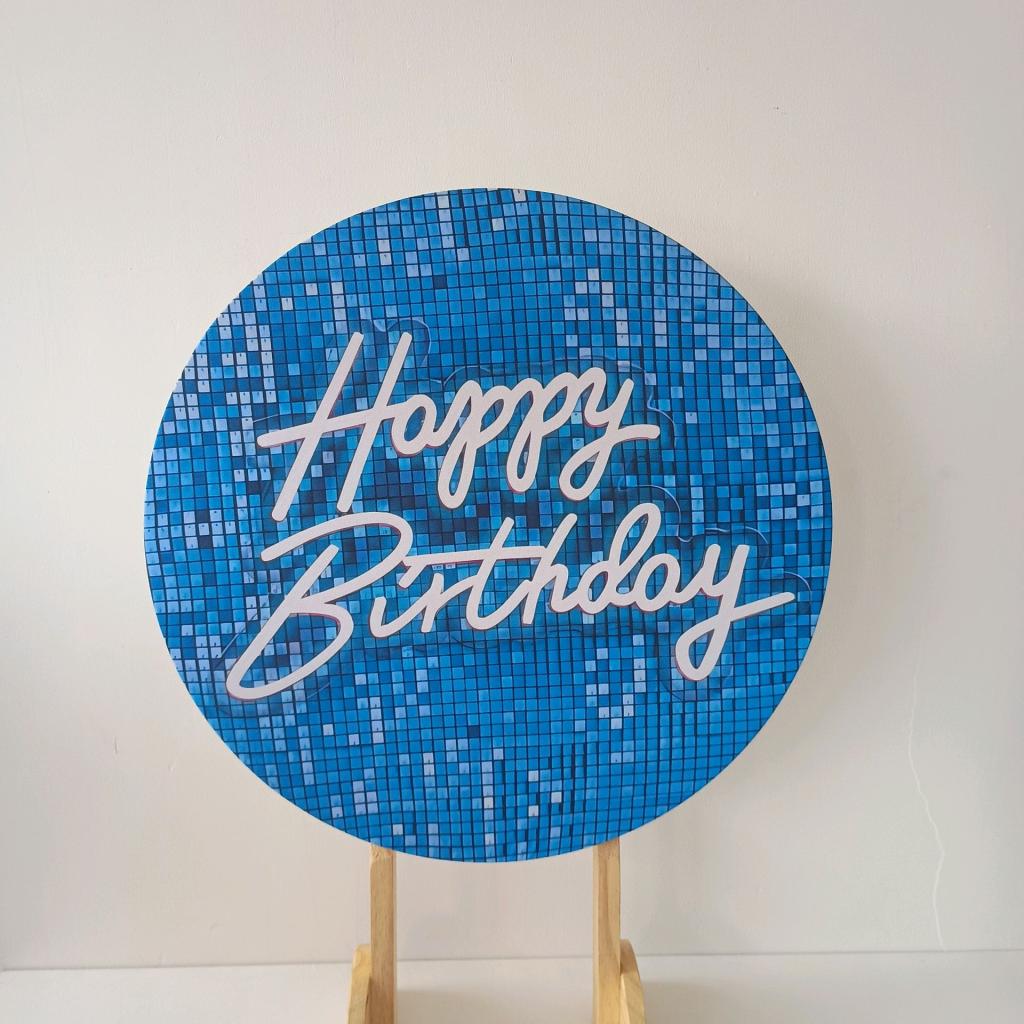 Capa Mini Painel 50X50 Happy Birthday Azul - Mary Decor Festas & Locações