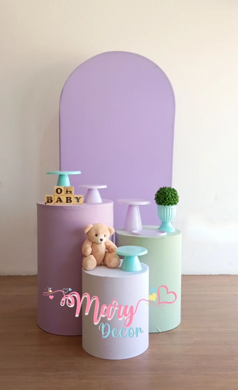 Celebre Básico Lilas E Verde  - Mary Decor Festas & Locações