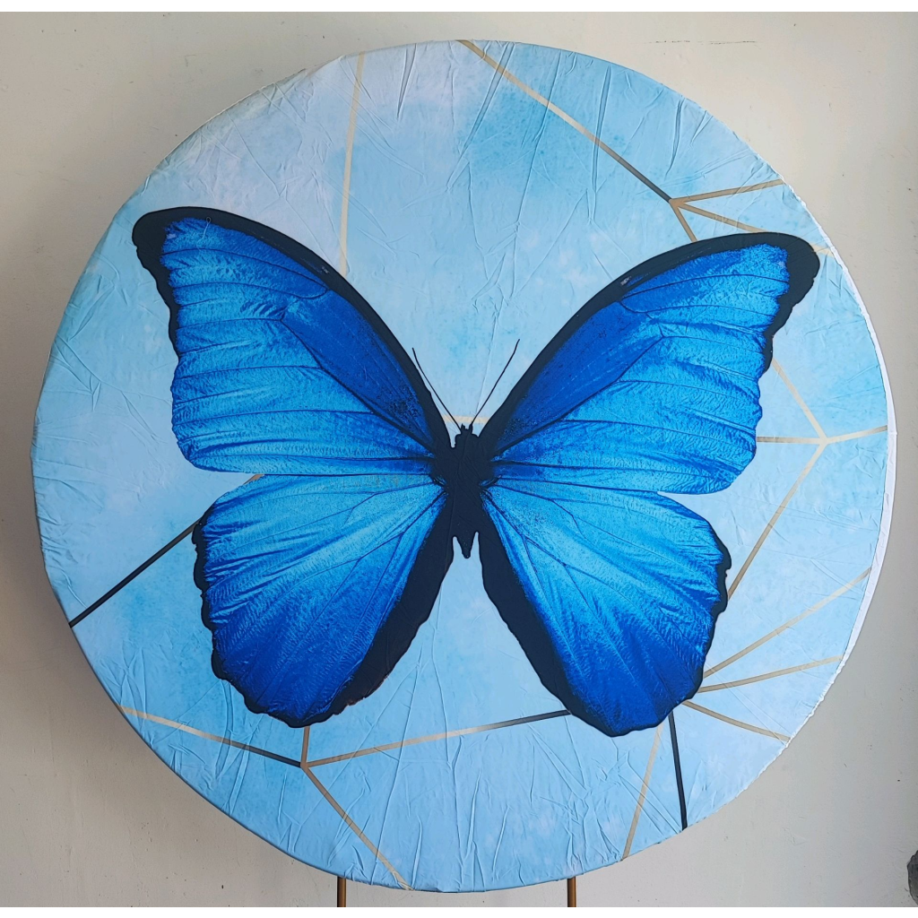 Painel Sublimado Borboleta Azul - Mary Decor Festas & Locações