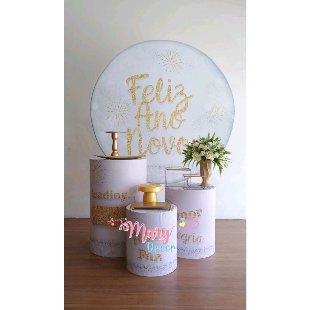 Kit Ano Novo Reveillon Só Um Bolinho Adulto - Mary Decor Festas & Locações