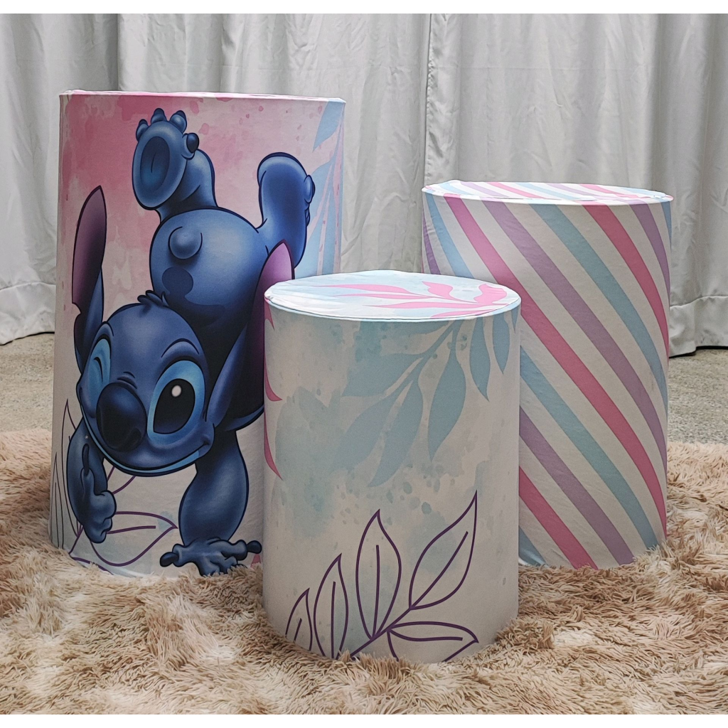 Trio de Capas Cilindros Stitch - Mary Decor Festas & Locações