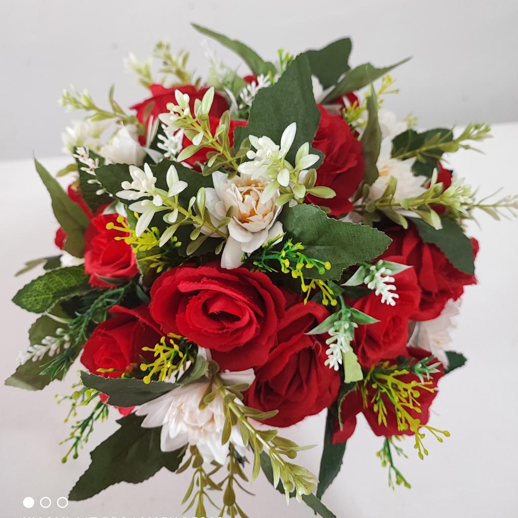 Arranjo Vermelho E Branco Pequeno - Mary Decor Festas & Locações