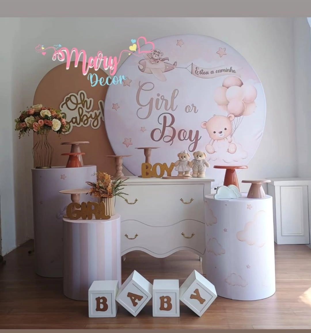 Cha Revelacao Boy Or Girl Ursinhos Kit Meu Chá  Elegante - Mary Decor Festas & Locações