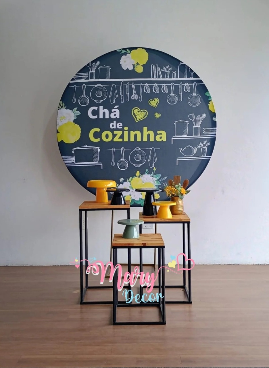 Cha de Cozinha Amarelo E Preto - Mary Decor Festas & Locações