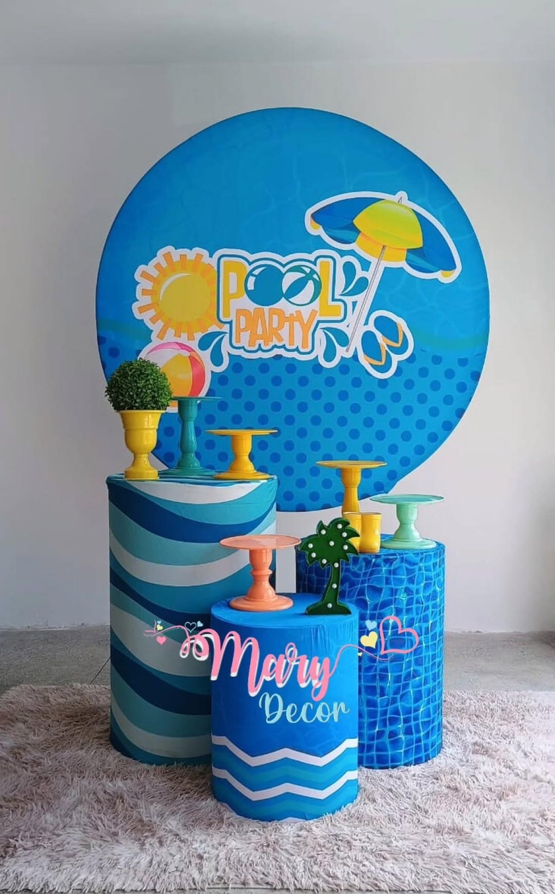Pool Party  Kit Só Um Bolinho  - Mary Decor Festas & Locações
