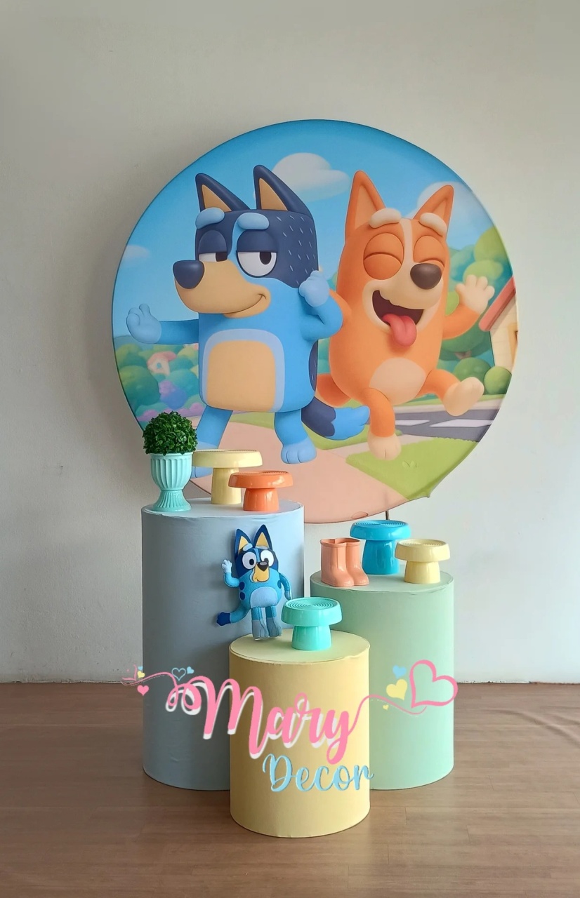 Kit Básico  Bluey  - Mary Decor Festas & Locações