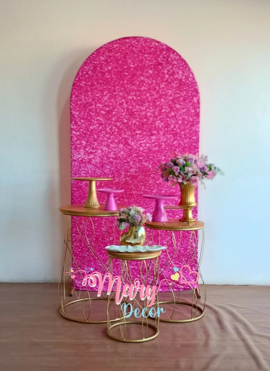 Pink Gliter E Dourado Kit Celebre 03 - Mary Decor Festas & Locações