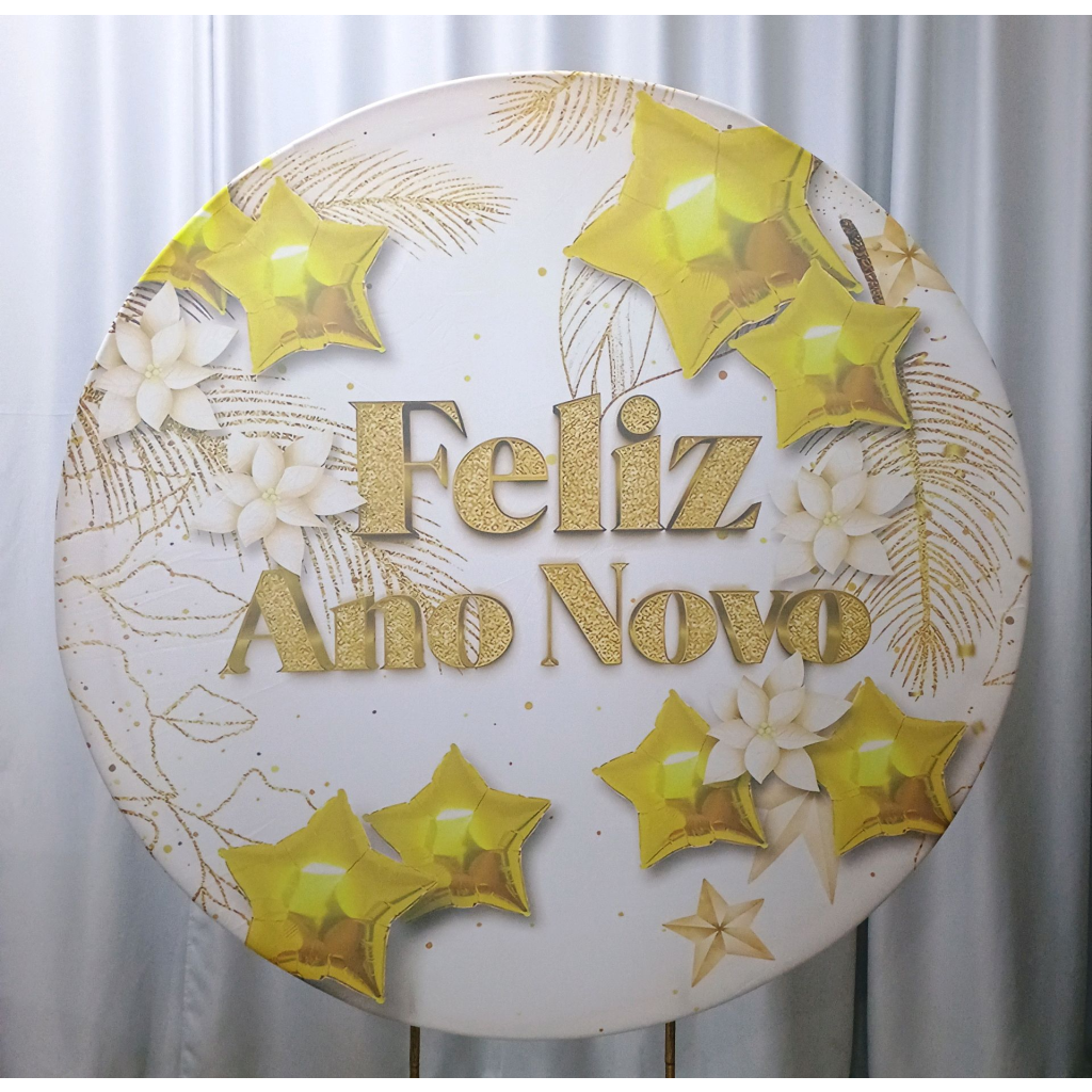 Capa Para Painel Redondo Réveillon - Mary Decor Festas & Locações
