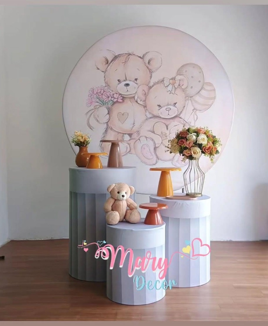 Cha Revelação Ursos Marrons  Kit Só Um Bolinho  - Mary Decor Festas & Locações