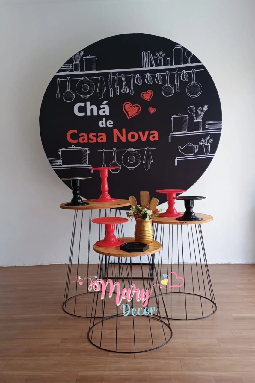  Chá de Casa Nova  Vermelho  - Mary Decor Festas & Locações