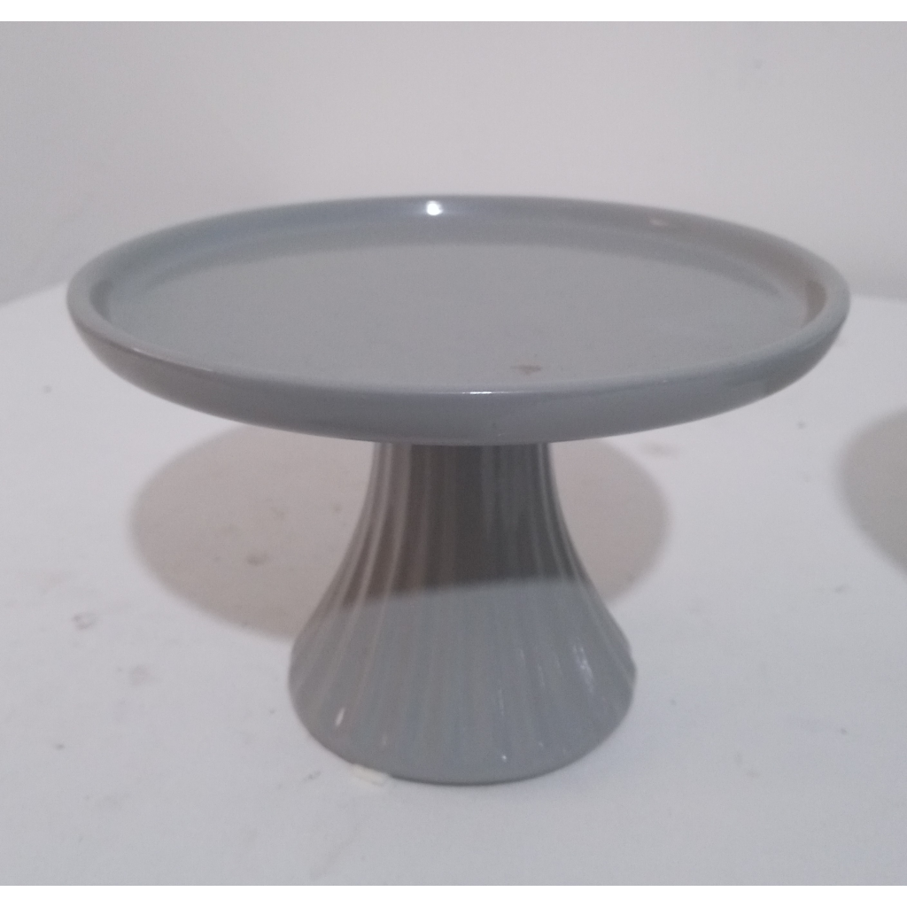 Bandeja  Ceramica Cinza  P - Mary Decor Festas & Locações