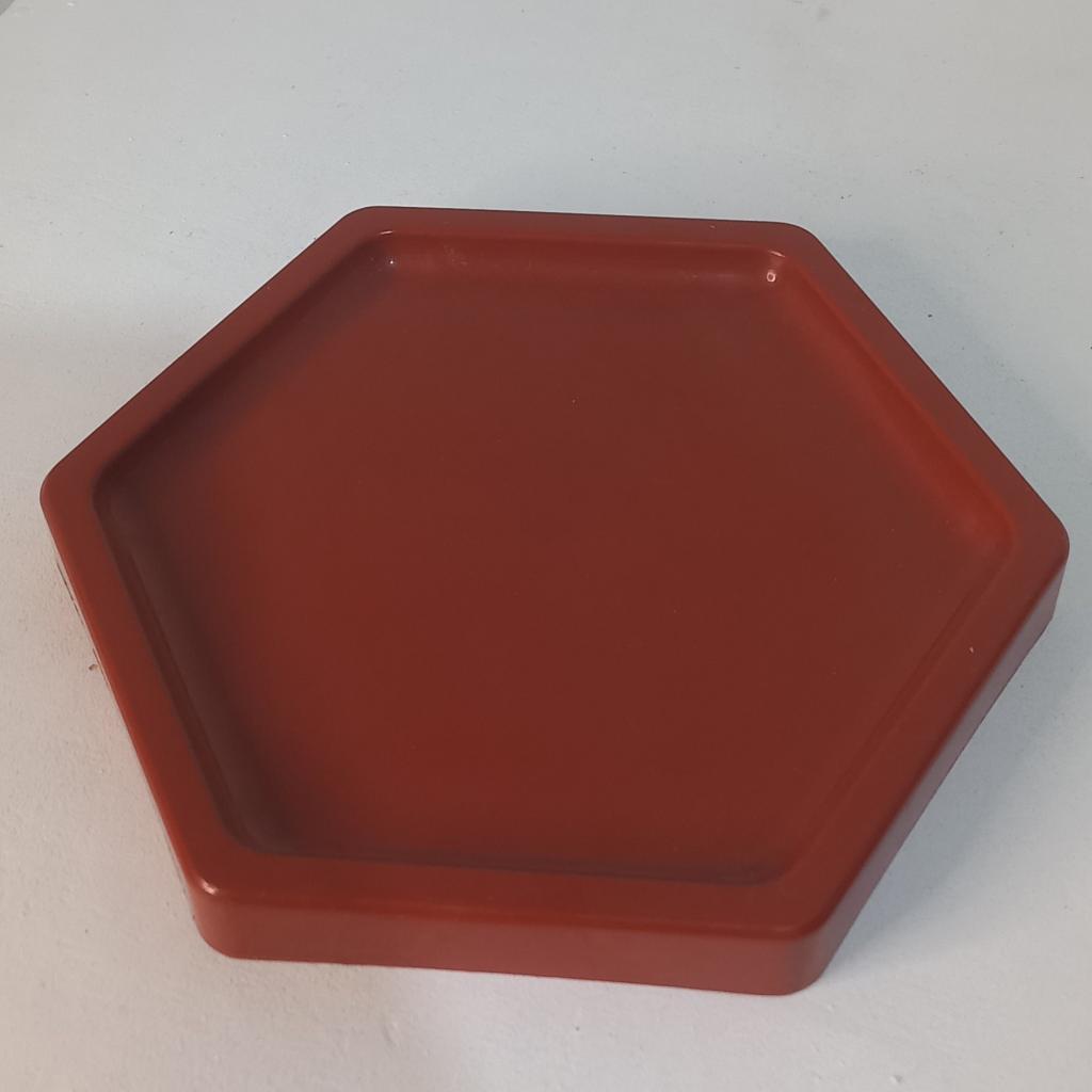 Bandeja Sextavada  Terracota M Abs - Mary Decor Festas & Locações