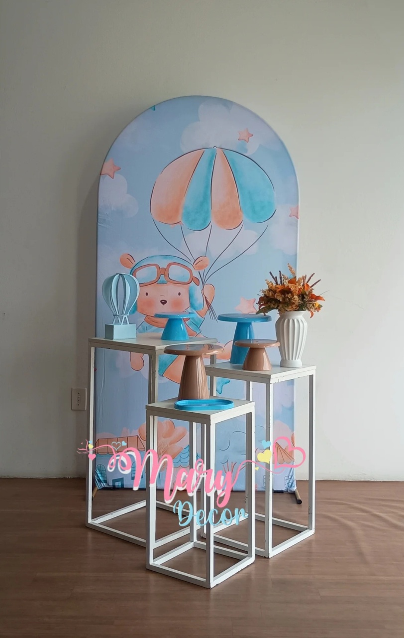  Urso Aviador Chá de Bebê Só Uma Coisinha Simples  - Mary Decor Festas & Locações