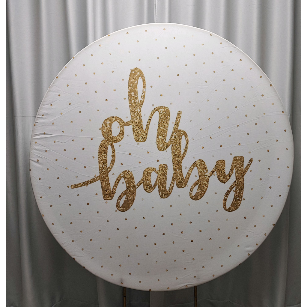 Capa Para Painel Redondo Oh Baby - Mary Decor Festas & Locações