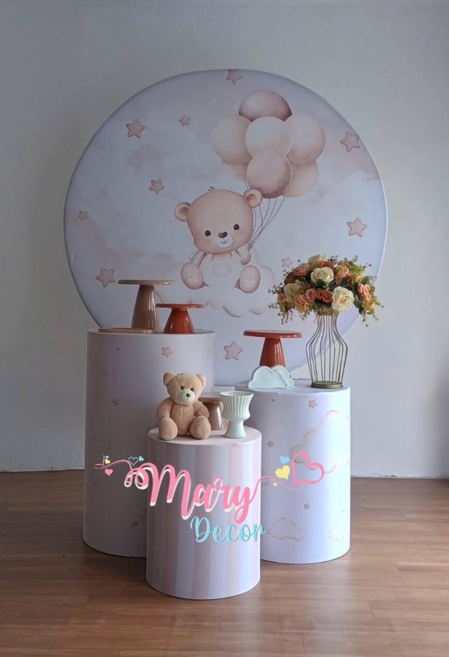  Ursinho Nude  Chá de Bebê Só Um Bolinho  - Mary Decor Festas & Locações