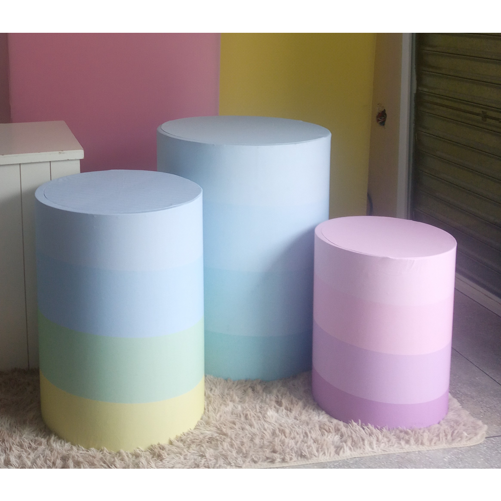 Capas de Cilindro Arco Iris - Mary Decor Festas & Locações