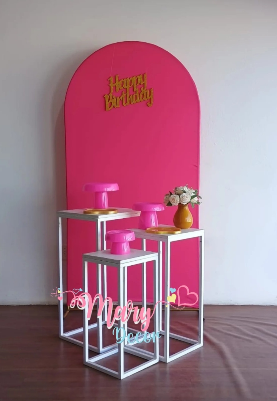 Kit Meu Dia Pink E Dourado   - Mary Decor Festas & Locações