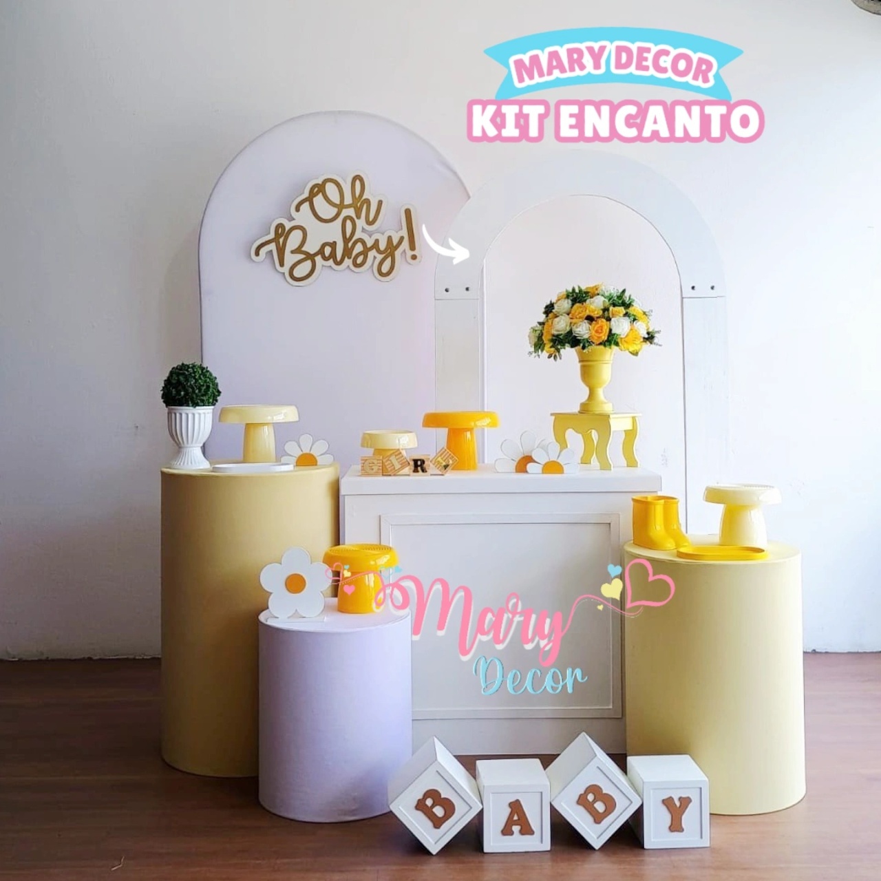 Margaridas  (Kit Encanto)  - Mary Decor Festas & Locações