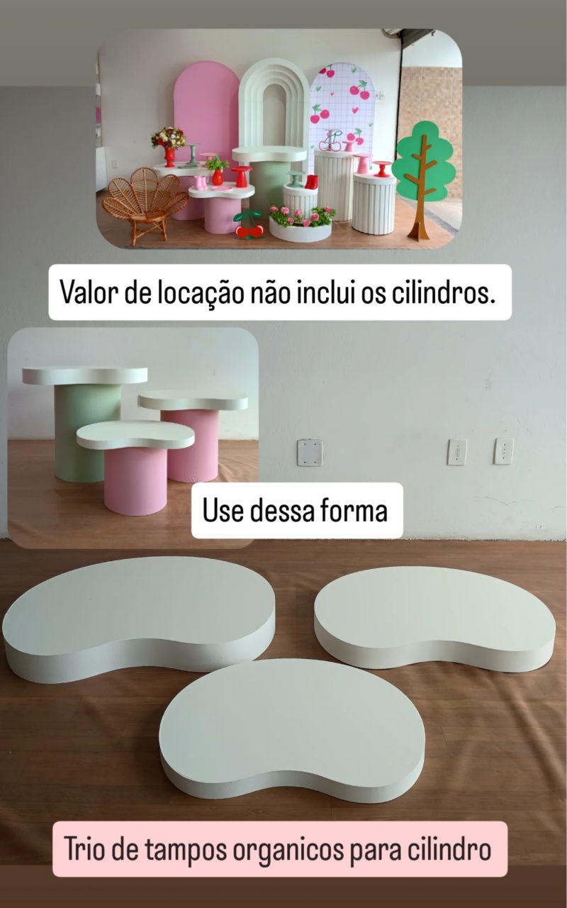 Tampos Organicos de Cilindro  - Mary Decor Festas & Locações