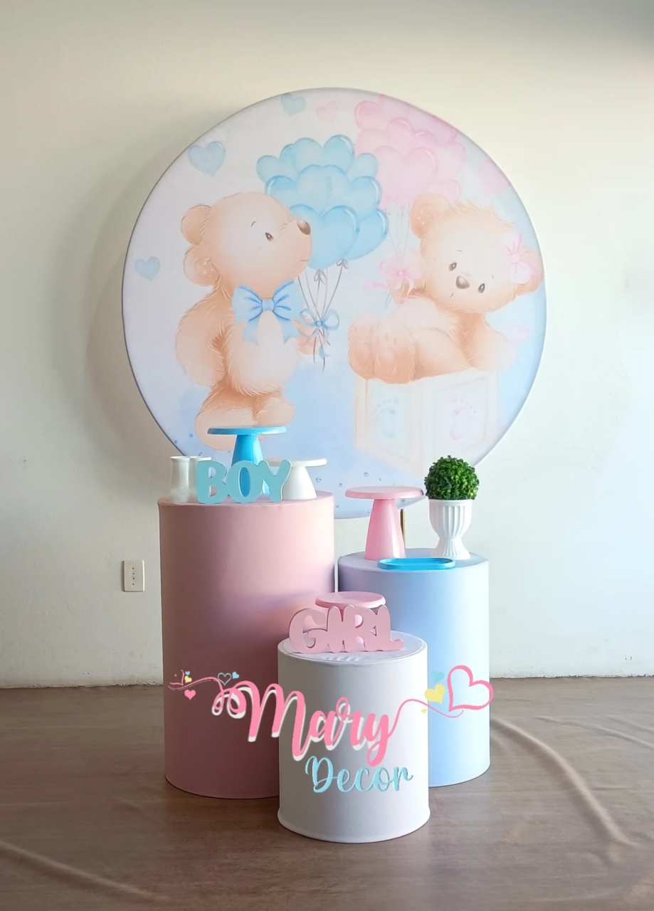 Kit Urso Chá Revelação P&M Basico - Mary Decor Festas & Locações