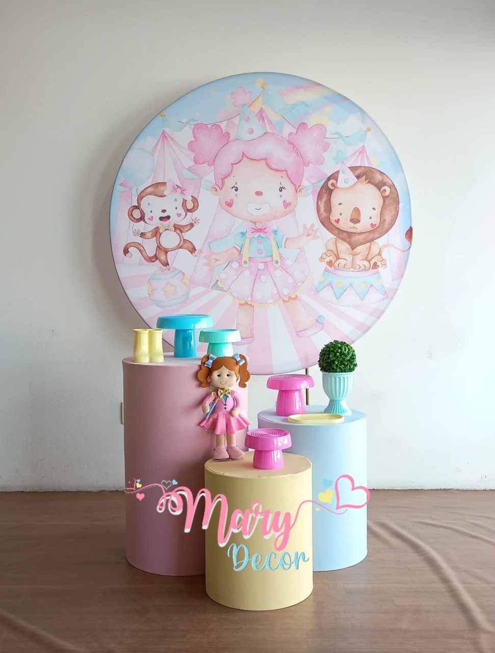 Circo Rosa  Kit Básico - Mary Decor Festas & Locações