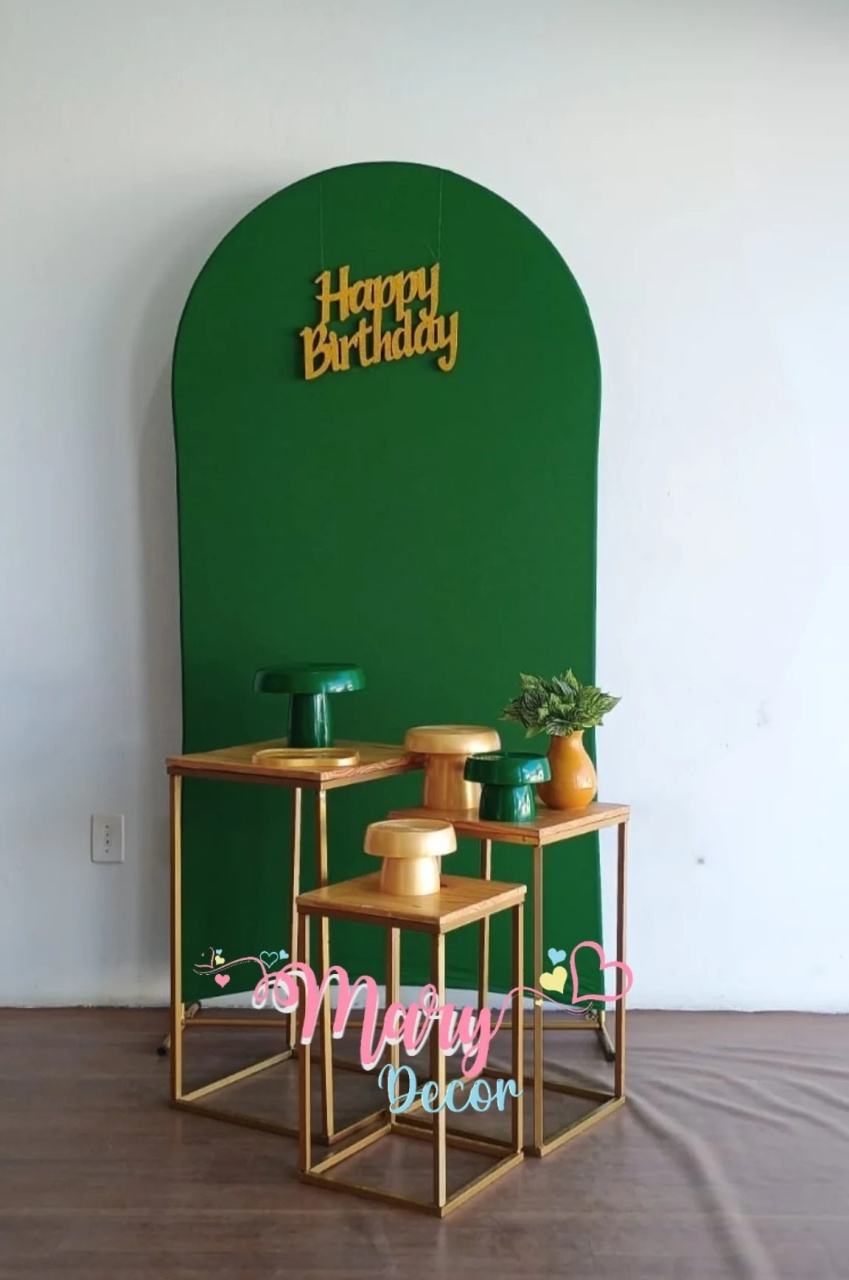 Kit Meu Dia Verde E Dourado - Mary Decor Festas & Locações