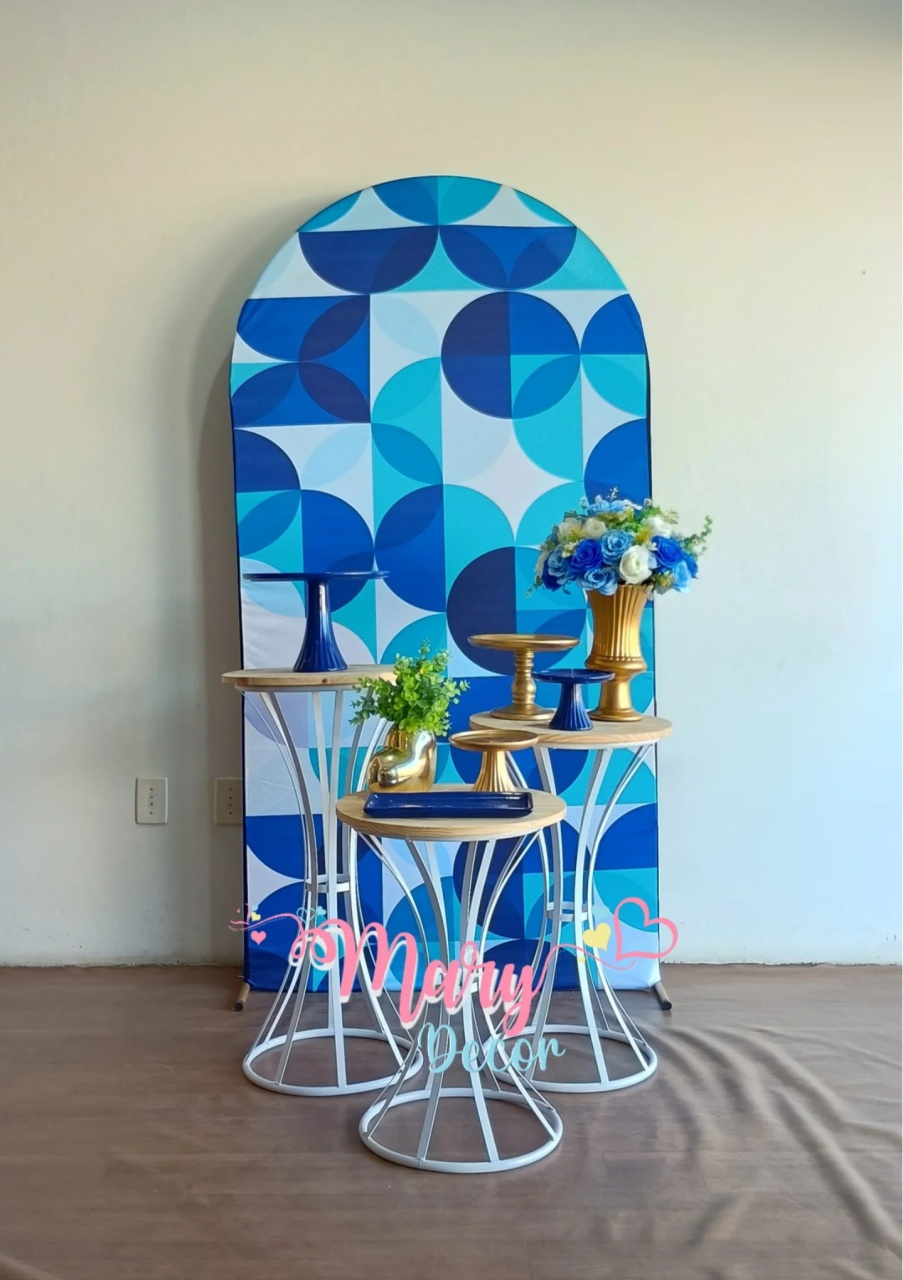 Geométrico Azul Kit Celebre 03 - Mary Decor Festas & Locações