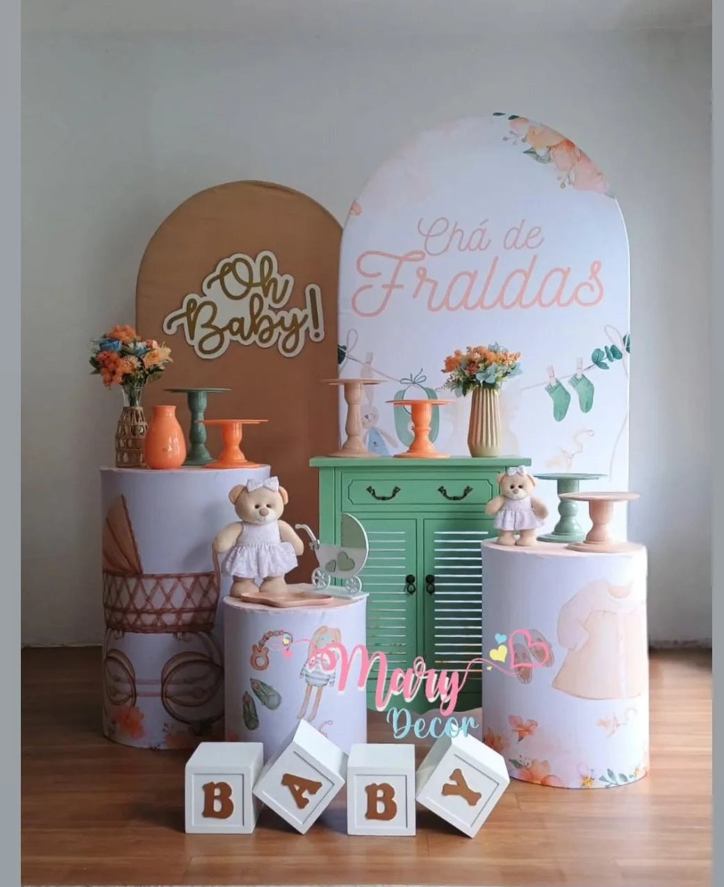   Chá de Fraldas   Kit Meu Chá Elegante  - Mary Decor Festas & Locações