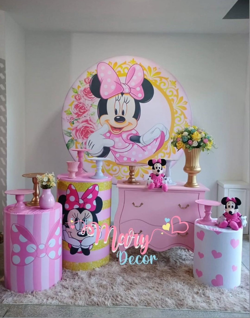 Minnie Rosa Kit Festa Em Casa  - Mary Decor Festas & Locações