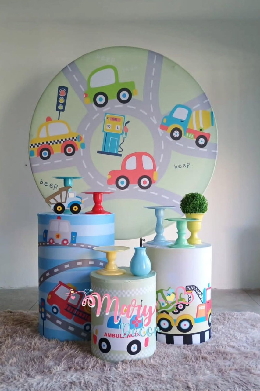  Carrinhos Meios de Transt. Kit Só Um Bolinho  - Mary Decor Festas & Locações