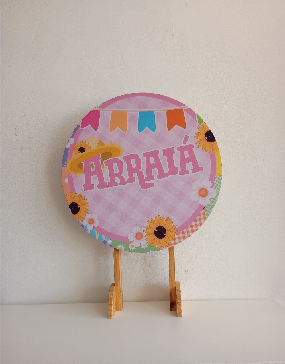 Arraia Rosa Capa Mini Painel 0.50X0.50 - Mary Decor Festas & Locações