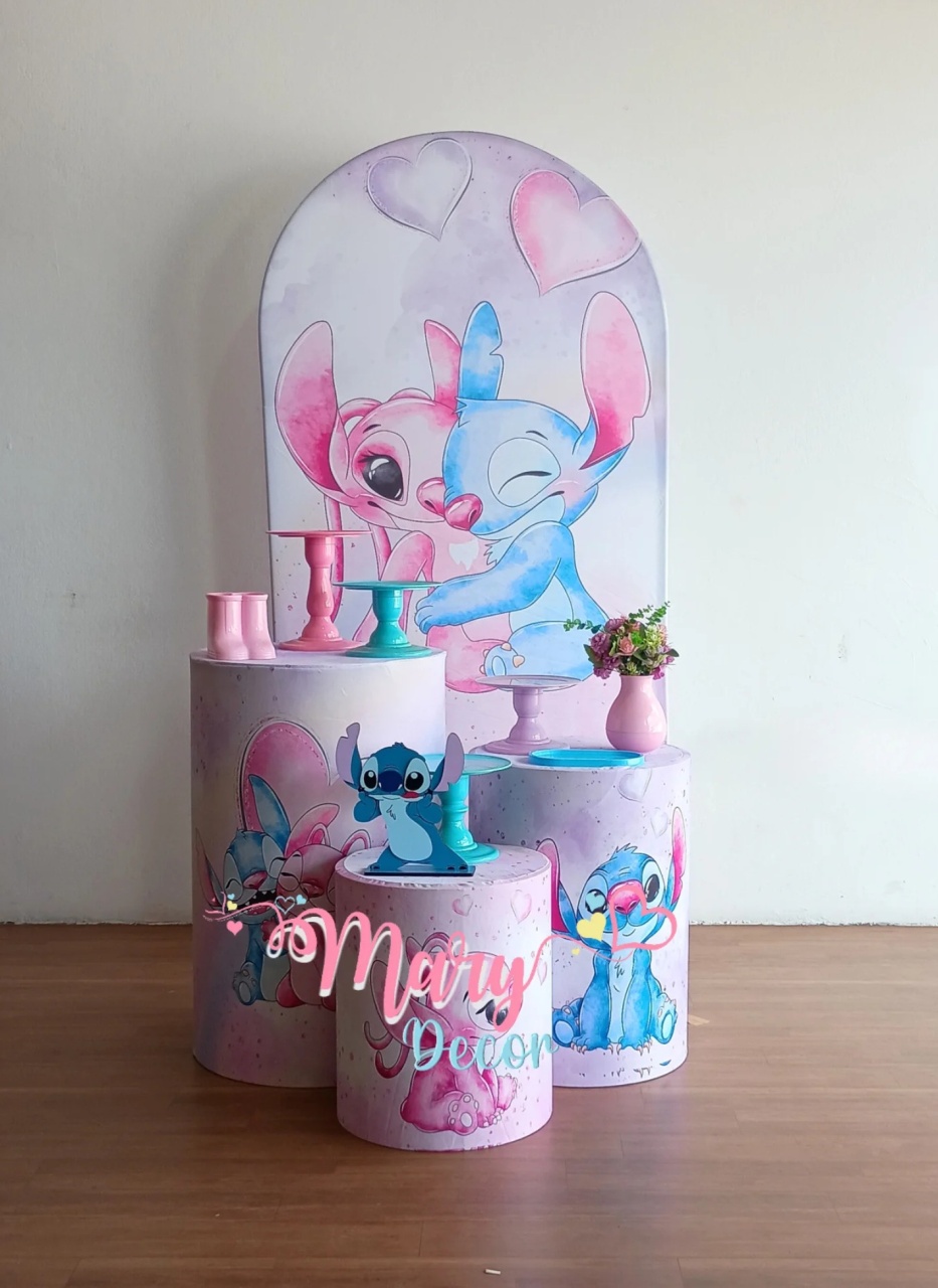 Stitch E Angel Kit Só Bolinho Celebre  - Mary Decor Festas & Locações