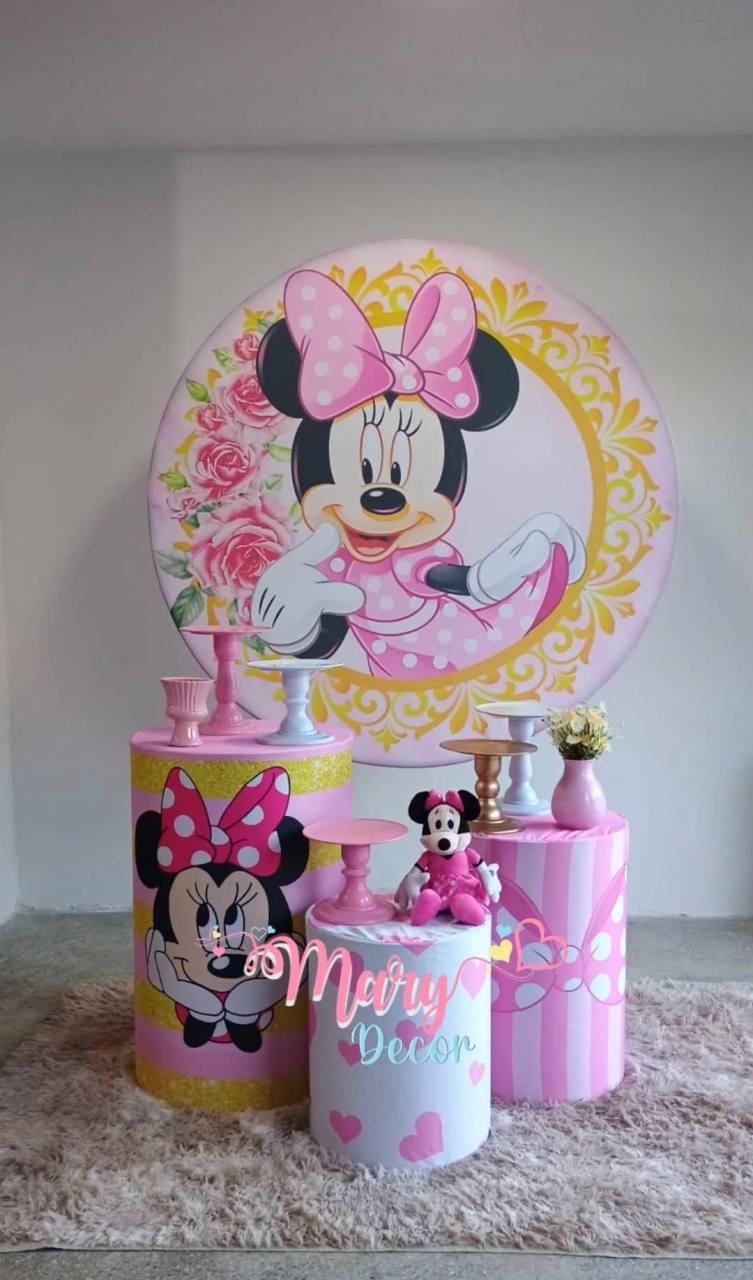 Minnie Rosa Kit So Um Bolinho  - Mary Decor Festas & Locações