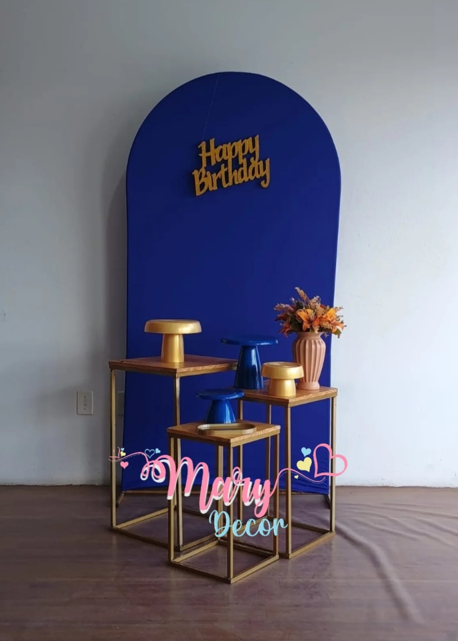 Kit Meu Dia Azul E Dourado  - Mary Decor Festas & Locações