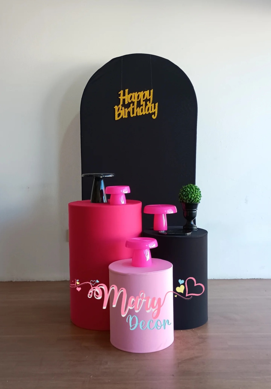 Celebre Básico Pink E Preto - Mary Decor Festas & Locações