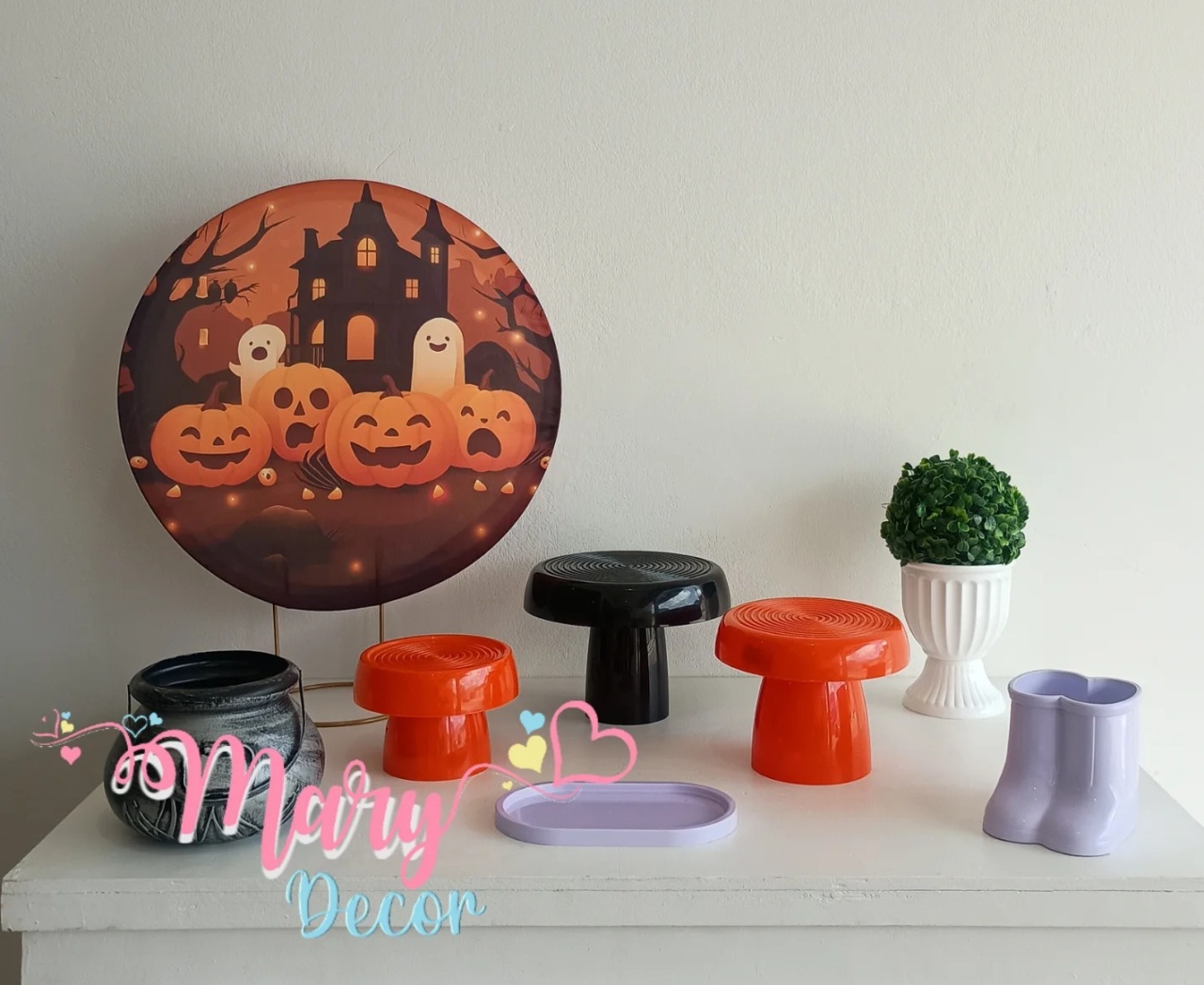 Mini Kit Halloween  Abóboras  - Mary Decor Festas & Locações