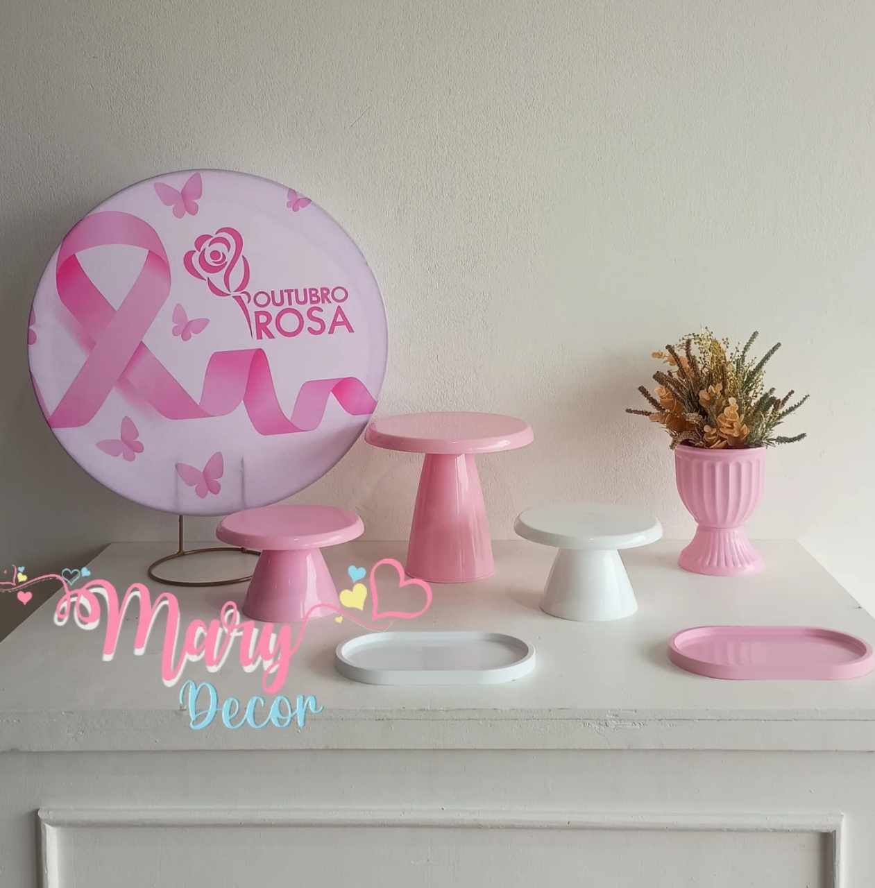 Mini Kit Outubro Rosa  - Mary Decor Festas & Locações