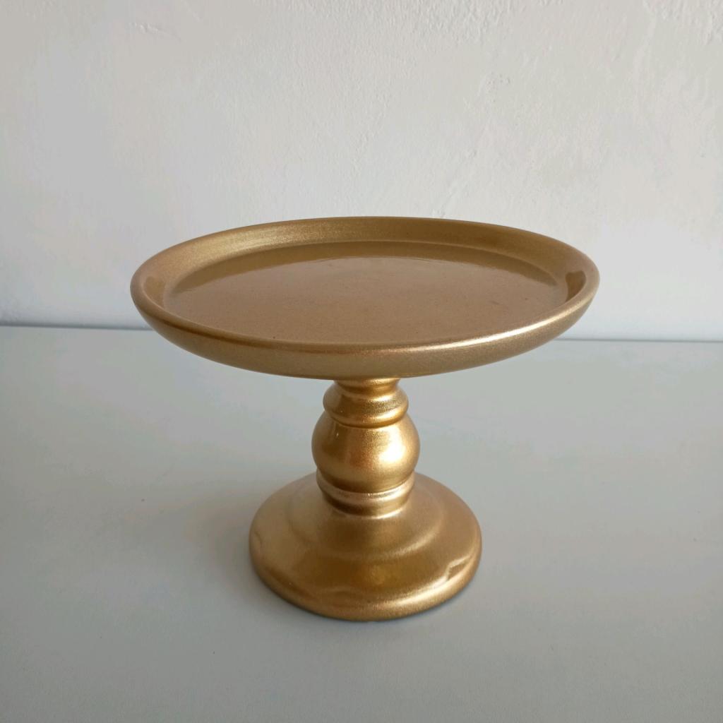 Bandeja Ceramica Dourada P Imperial - Mary Decor Festas & Locações