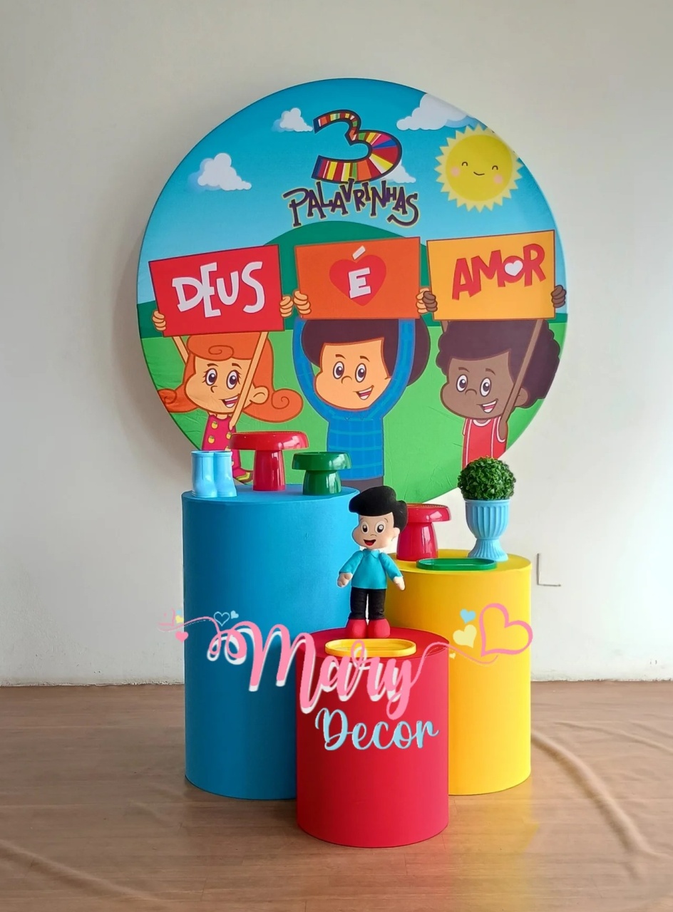 Três Palavrinhas   Kit Basico    - Mary Decor Festas & Locações