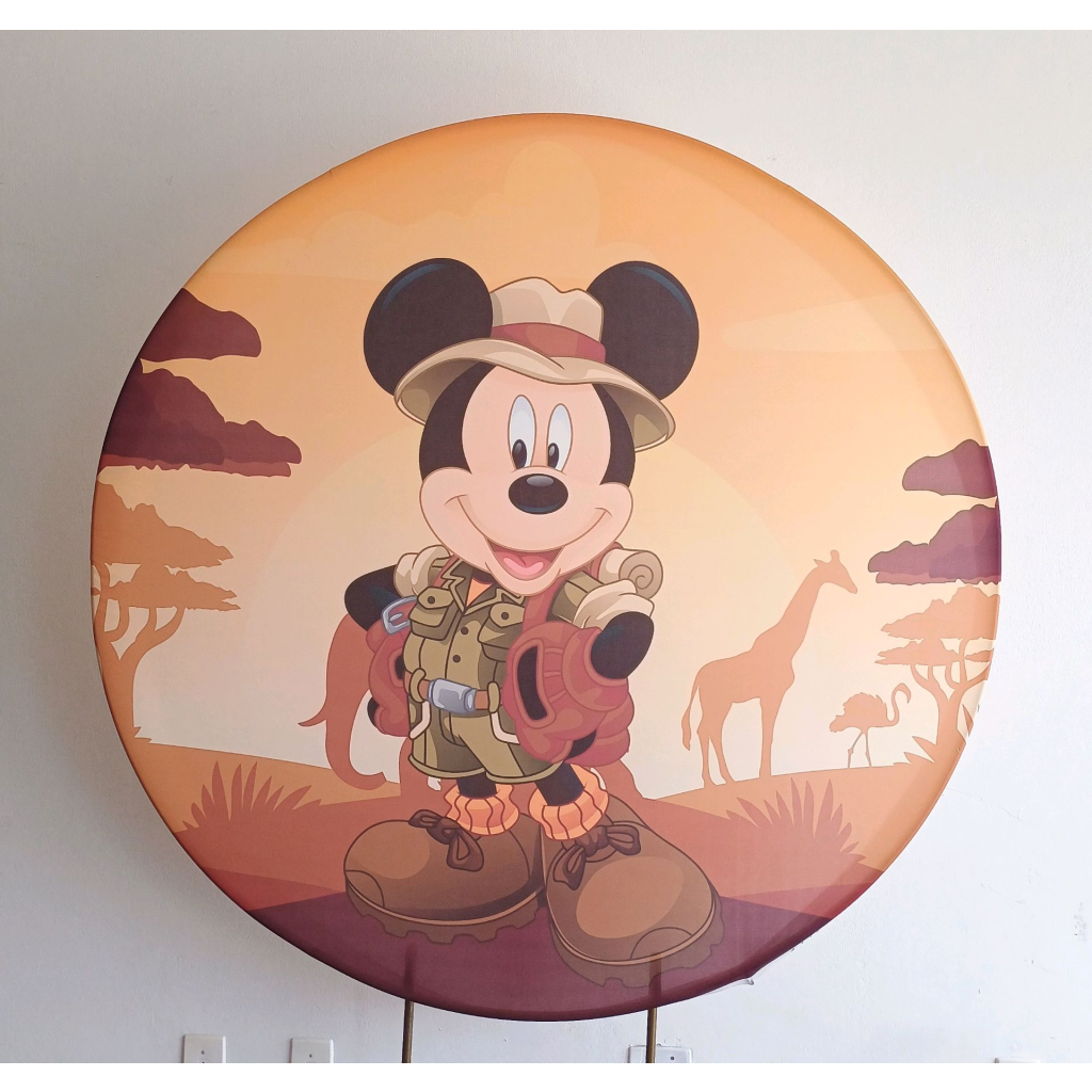 Capa Para Painel Redondo Mickey Safari - Mary Decor Festas & Locações