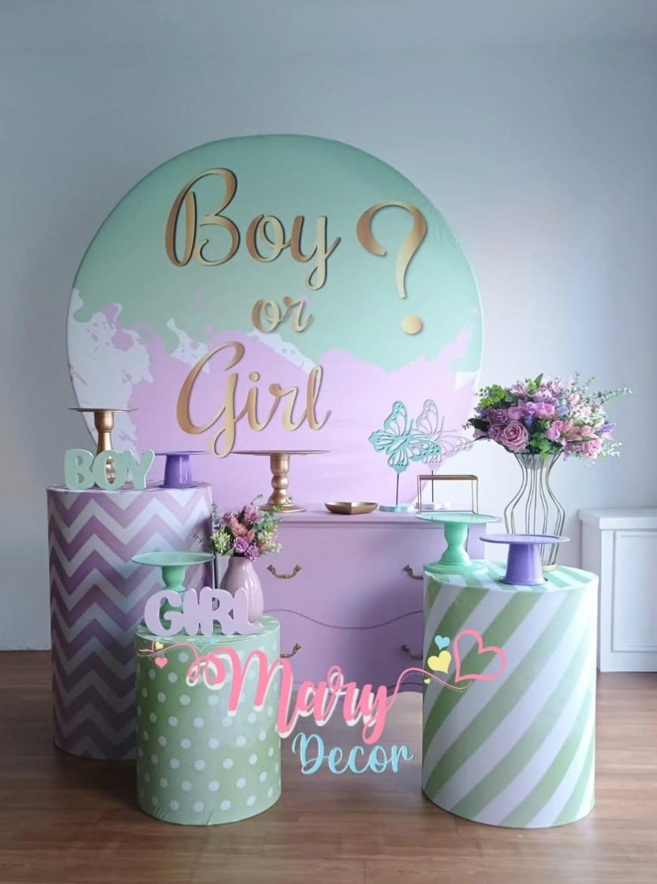 Chá Revelação Lilas E Verde  Kit Meu Chá  - Mary Decor Festas & Locações